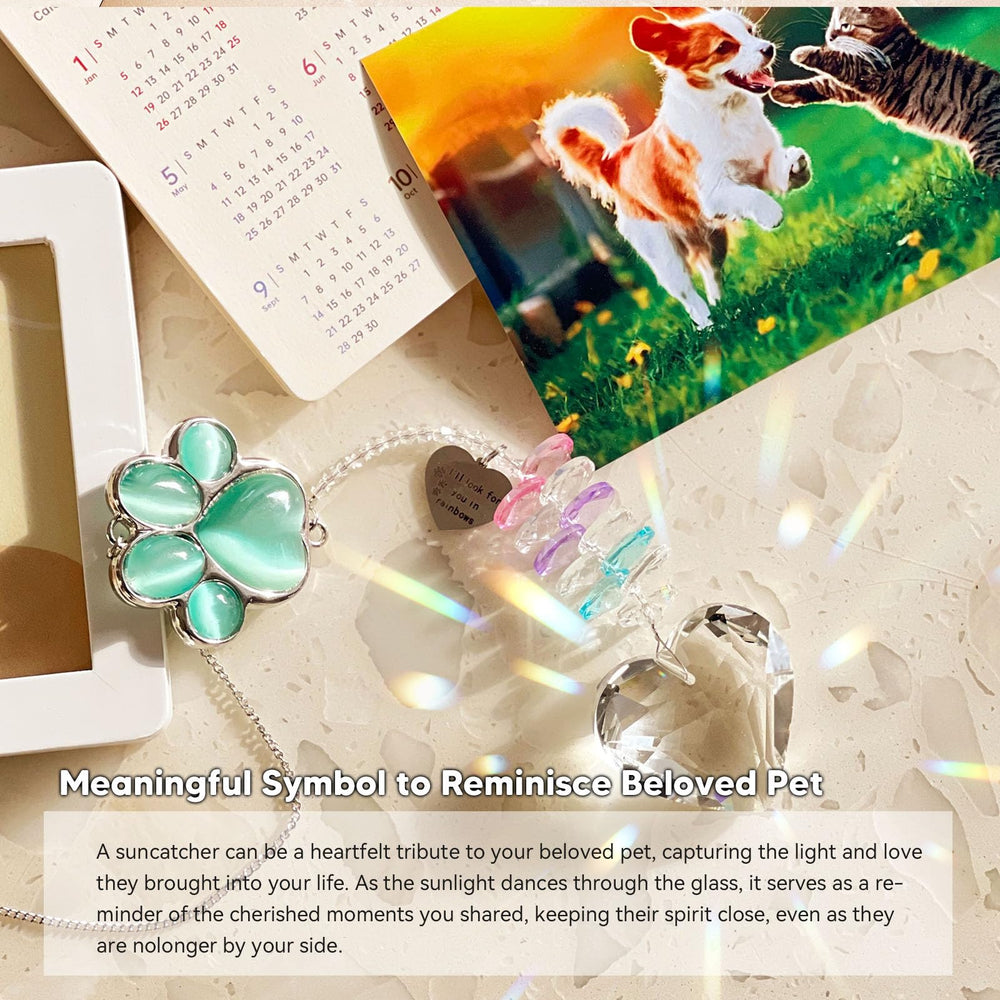 AMETHUARTZ Pet Memorial Suncatcher rainbow reflections brighten spaces and honor a beloved pet