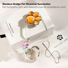 AMETHUARTZ Pet Memorial Suncatcher captures sunlight into rainbow reflections