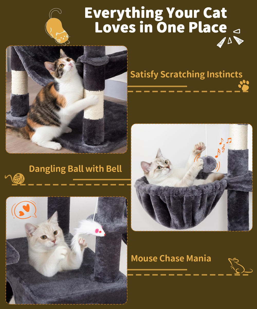 AMHANCIBLE cat tree with sisal posts to protect furniture during scratching