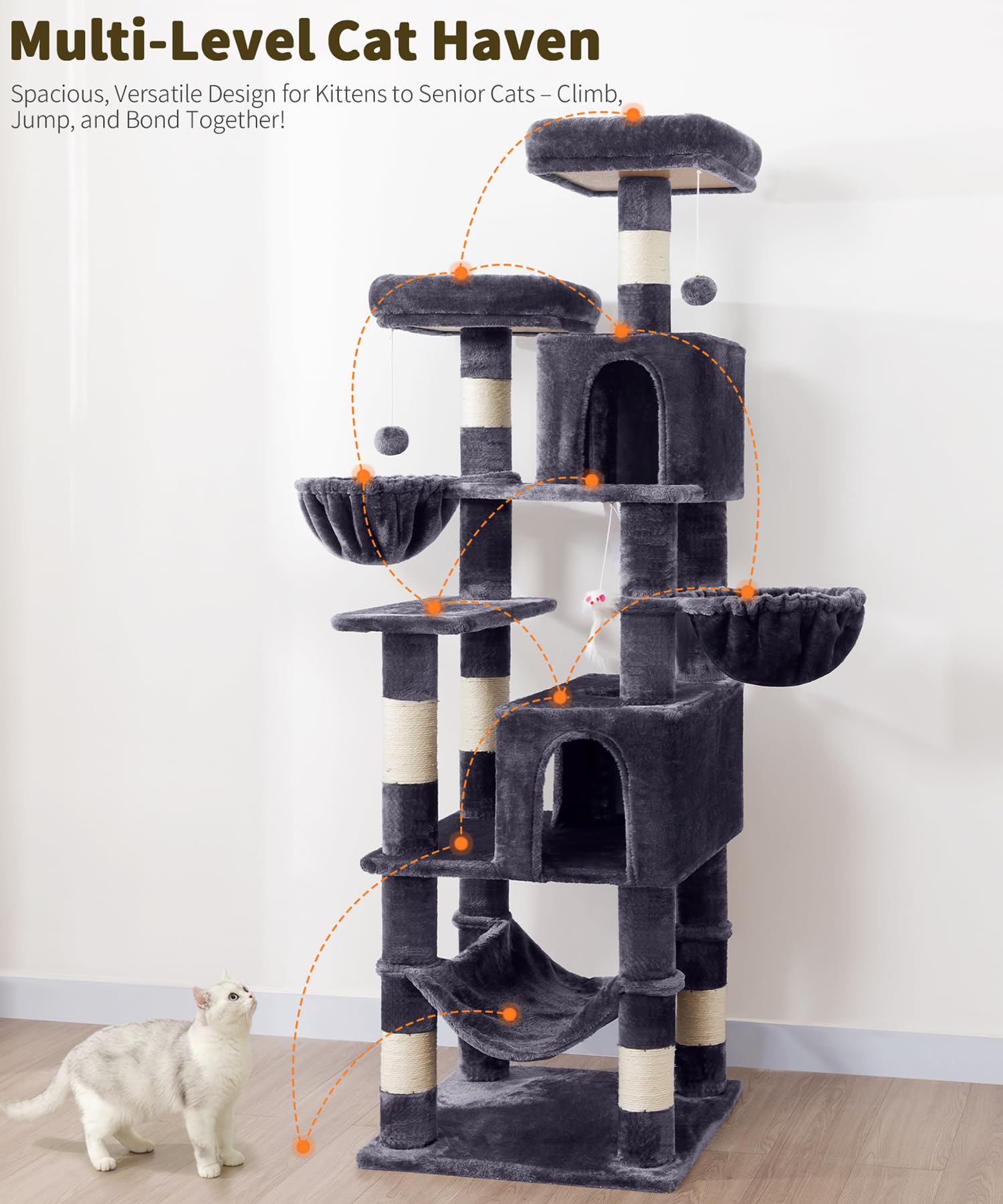 AMHANCIBLE cat tree wall anchors for stable play