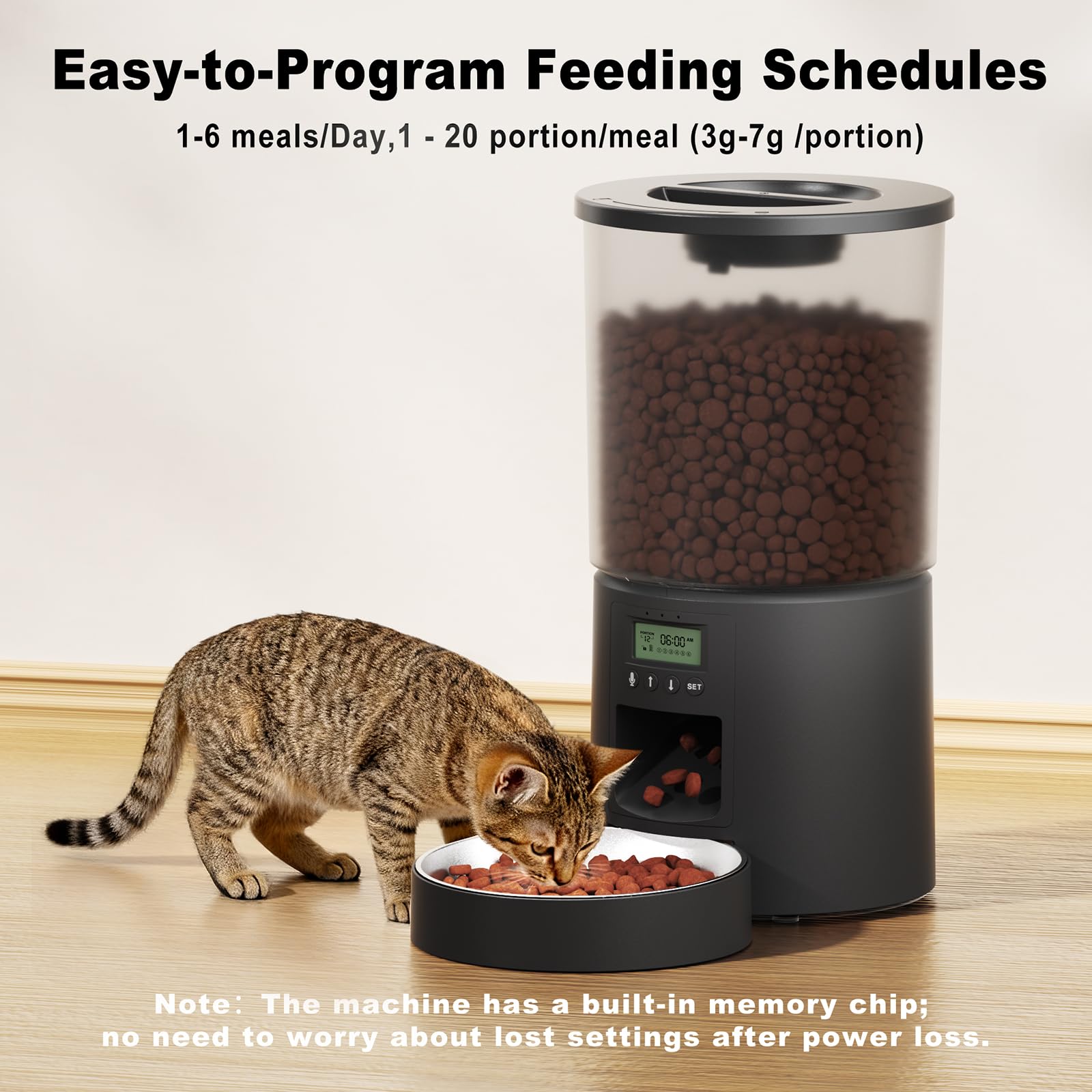 Amiaorican feeder clover-rotor designed to reduce kibble jams during dispensing