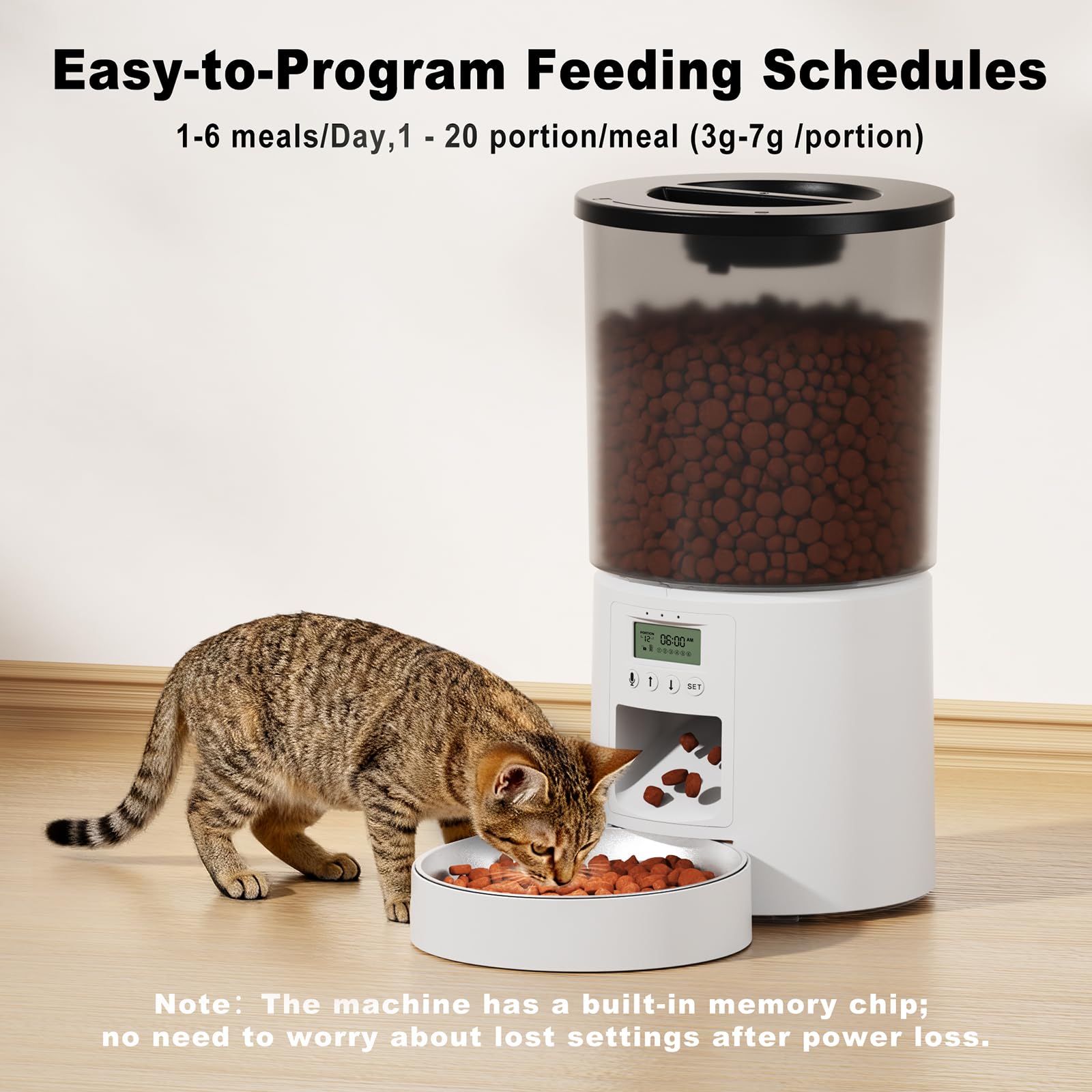 Amiaorican feeder battery backup supports feeding during power outages.