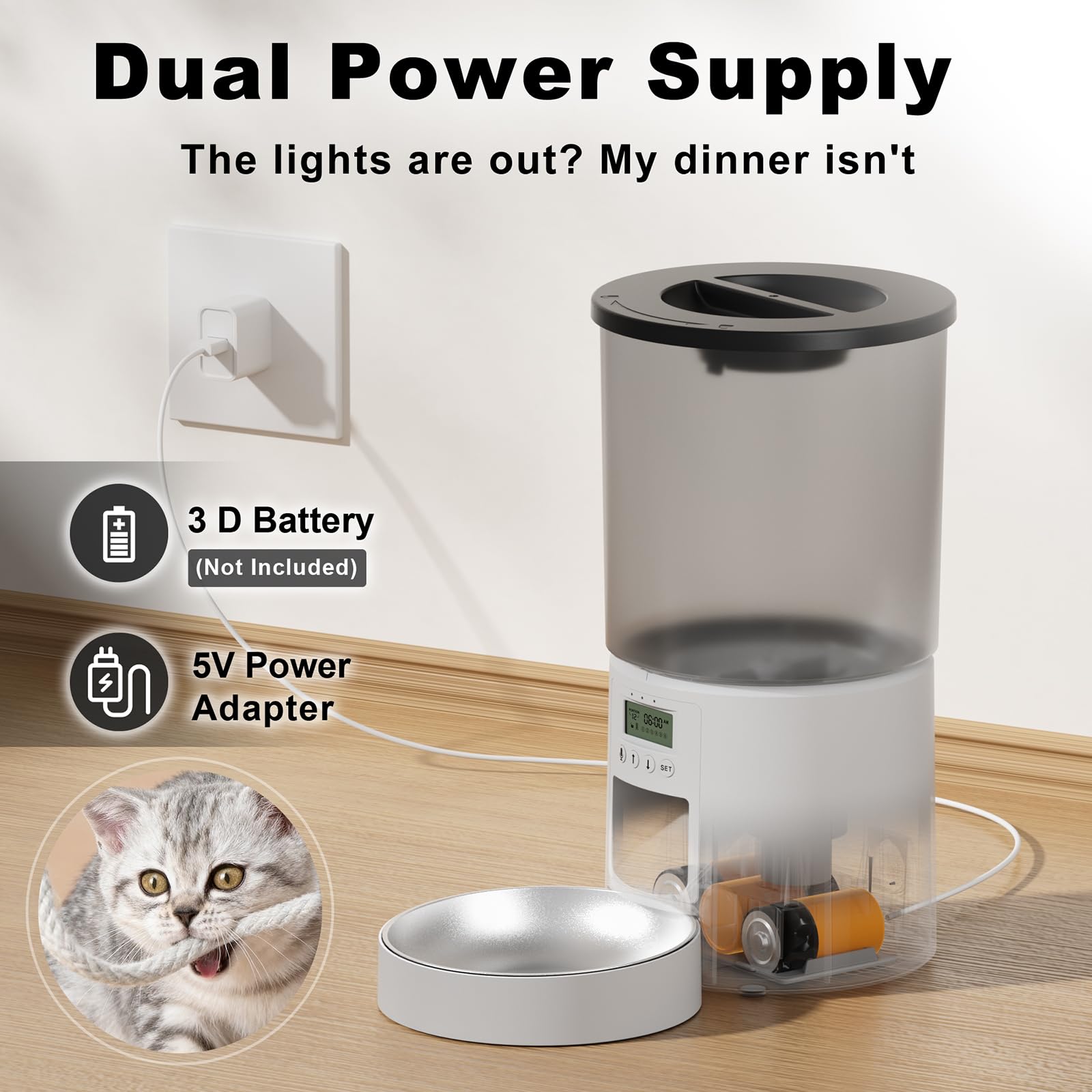 Amiaorican feeder quiet operation supports restful sleep for you and pet.
