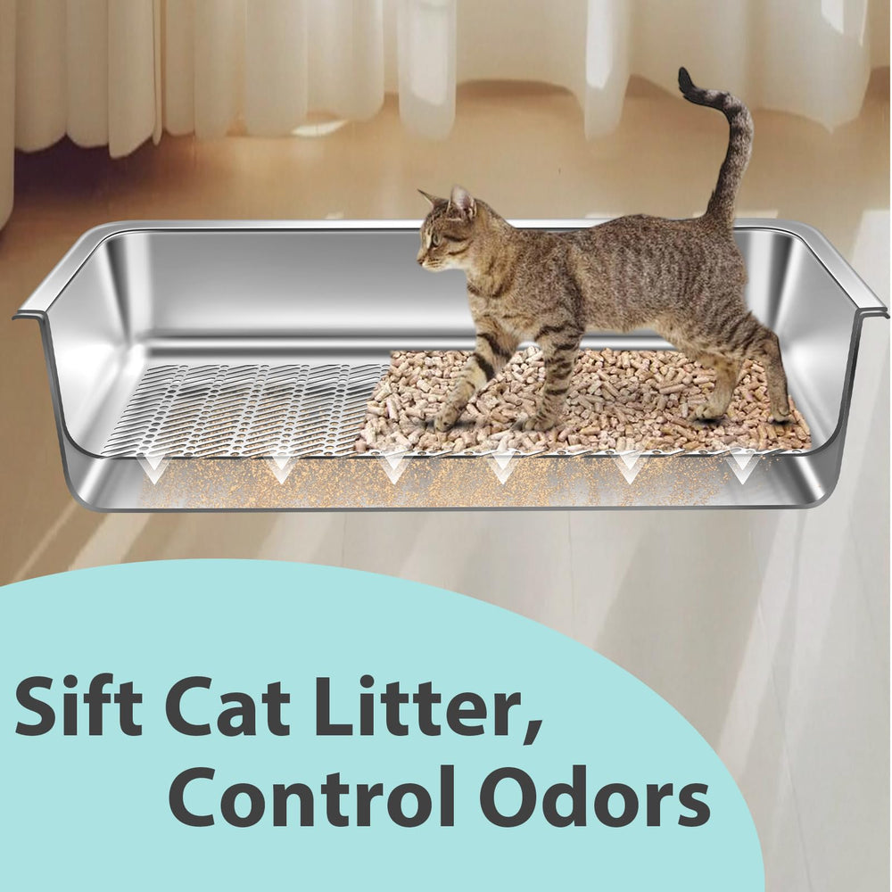 Amibud sifting litter box base tray catching moisture for cleaner floors