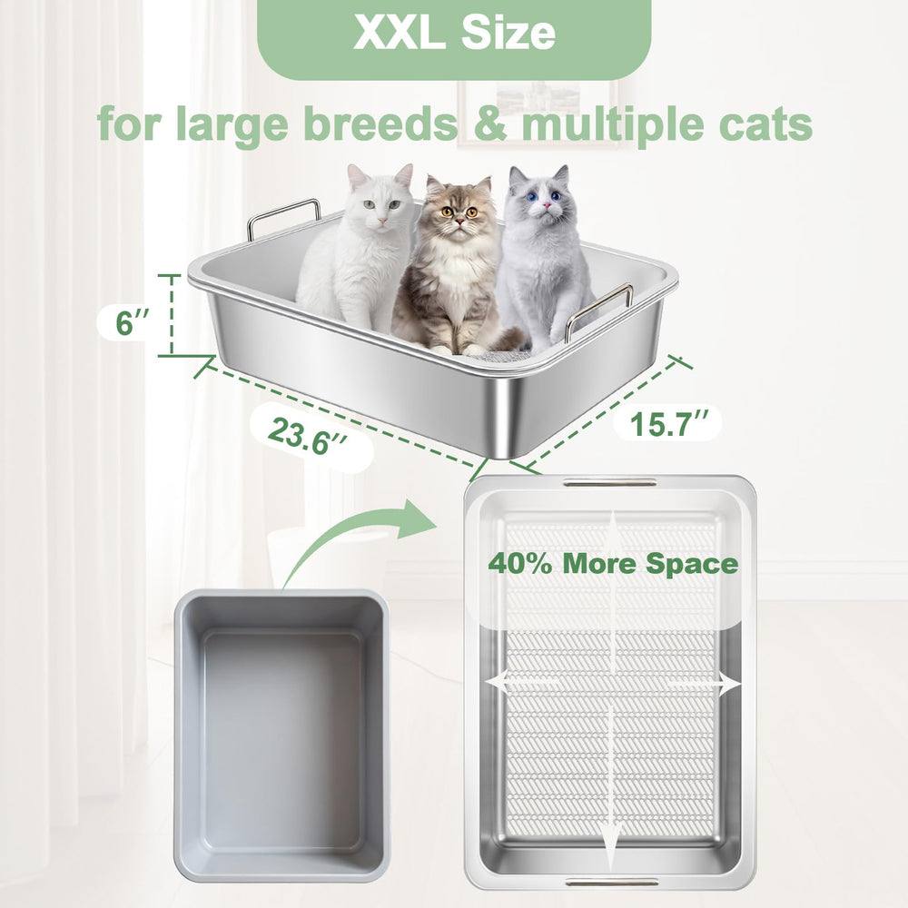 Amibud sifting litter box base trays—rotational design eases cleaning and waste separation