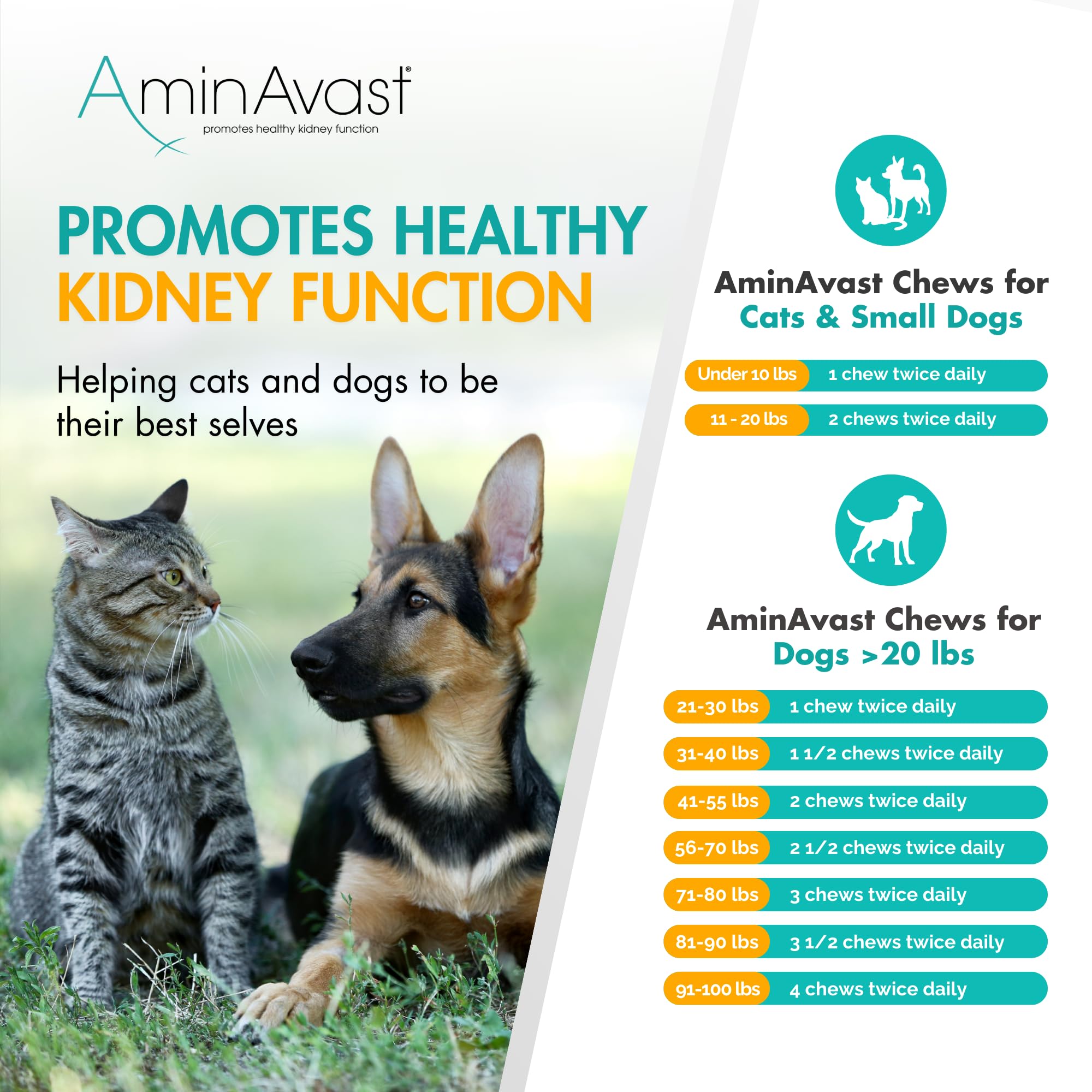 AminAvast bottle with measuring cap enables accurate daily dosing.