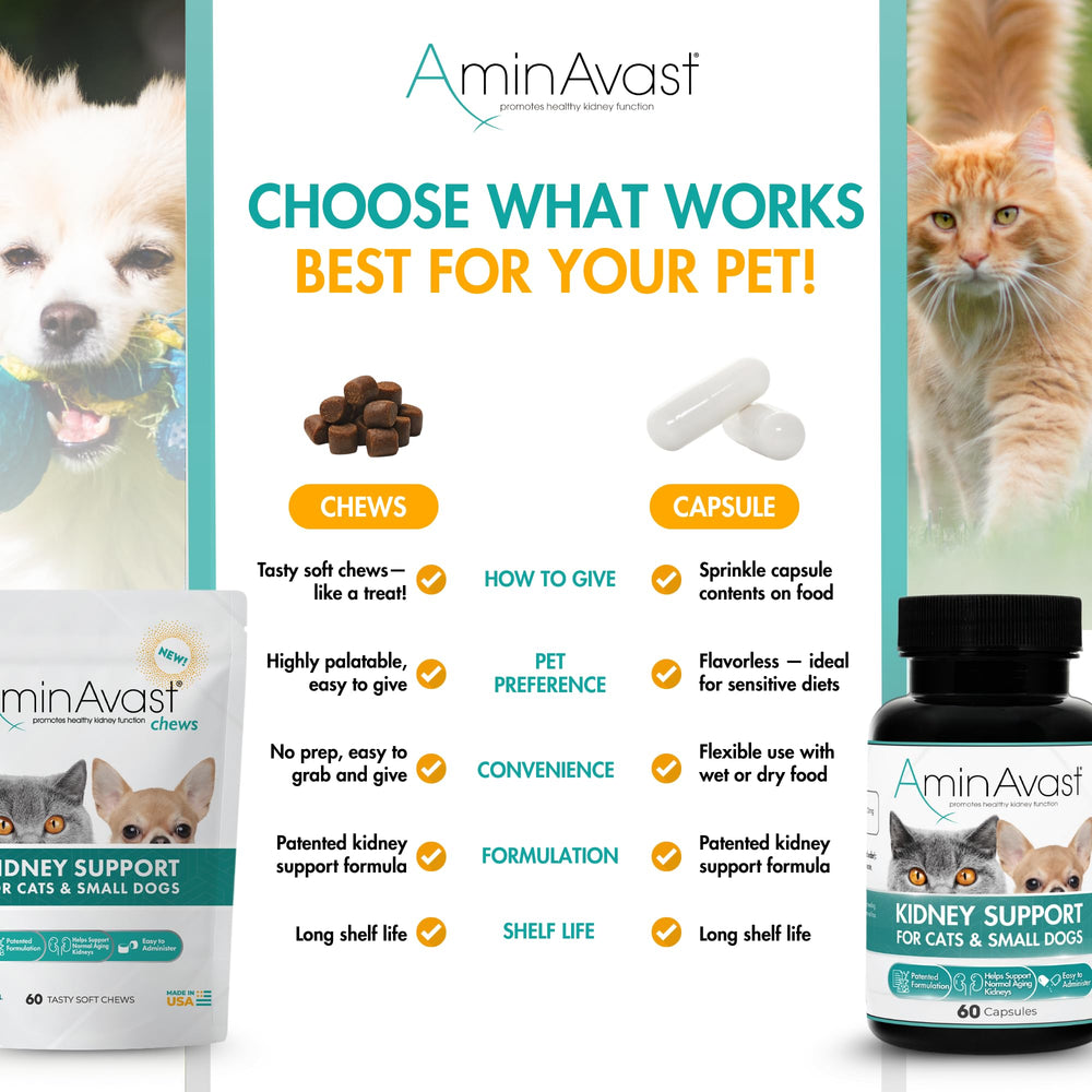 AminAvast long-term storage chews indicate no refrigeration required.