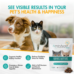 AminAvast soft chews closeup shows a tasty daily kidney support for cats and dogs.