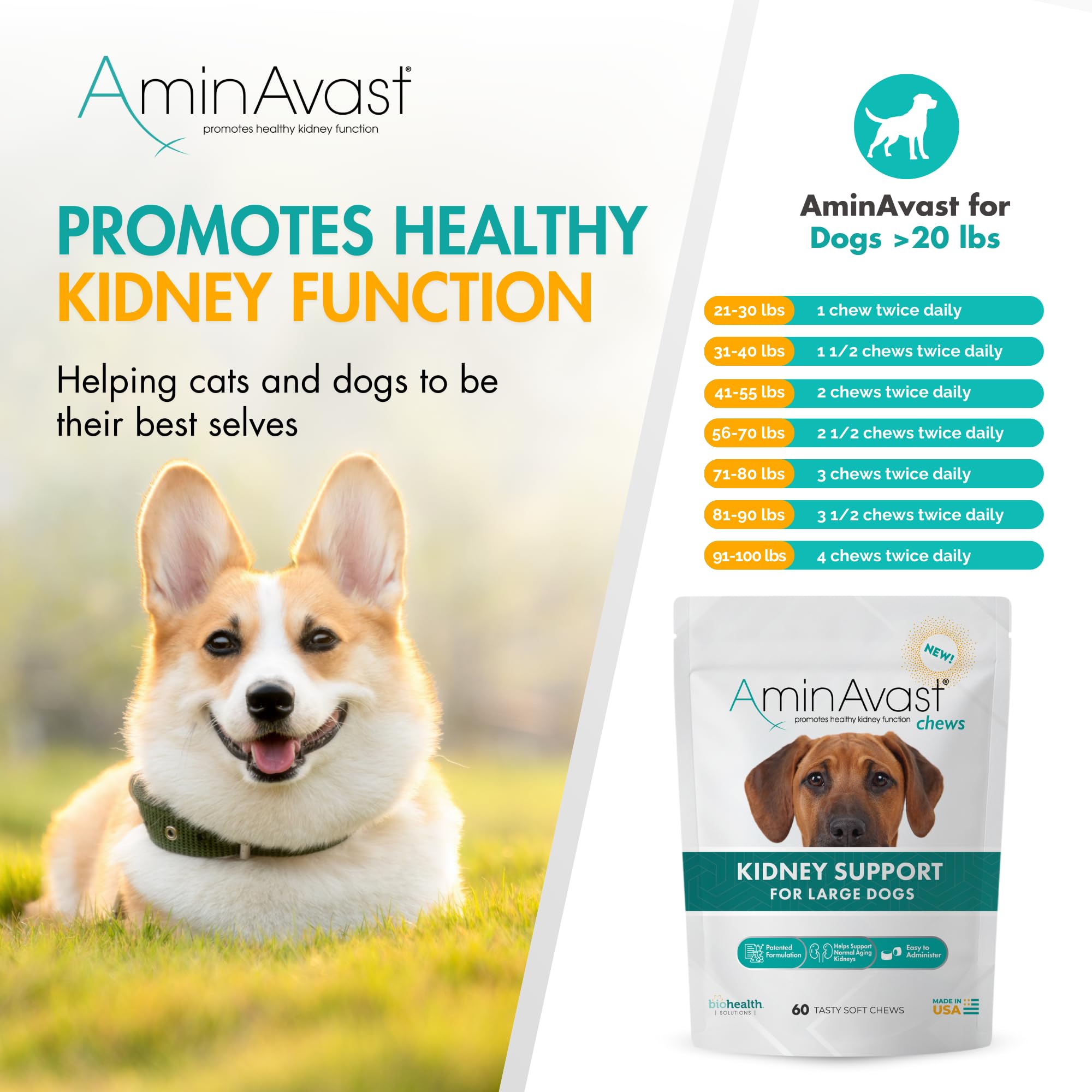AminAvast soft chews texture supports easy, stress-free administration