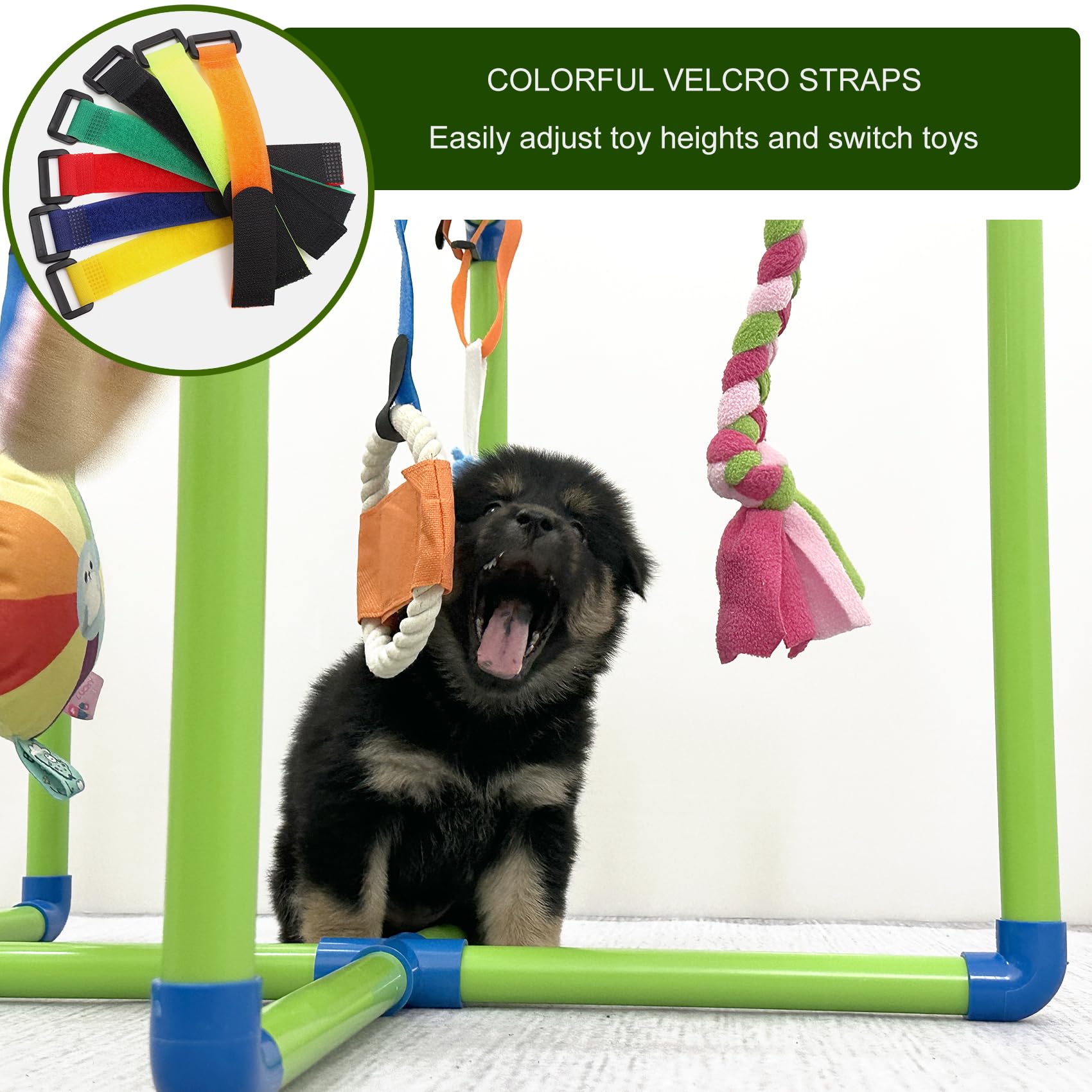 Amlmpet Puppy Play Gym durable PVC construction keeps playtime safe and sturdy.