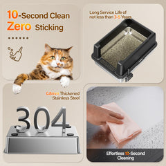 Amniau anti-slip base keeps the litter box steady during active use.