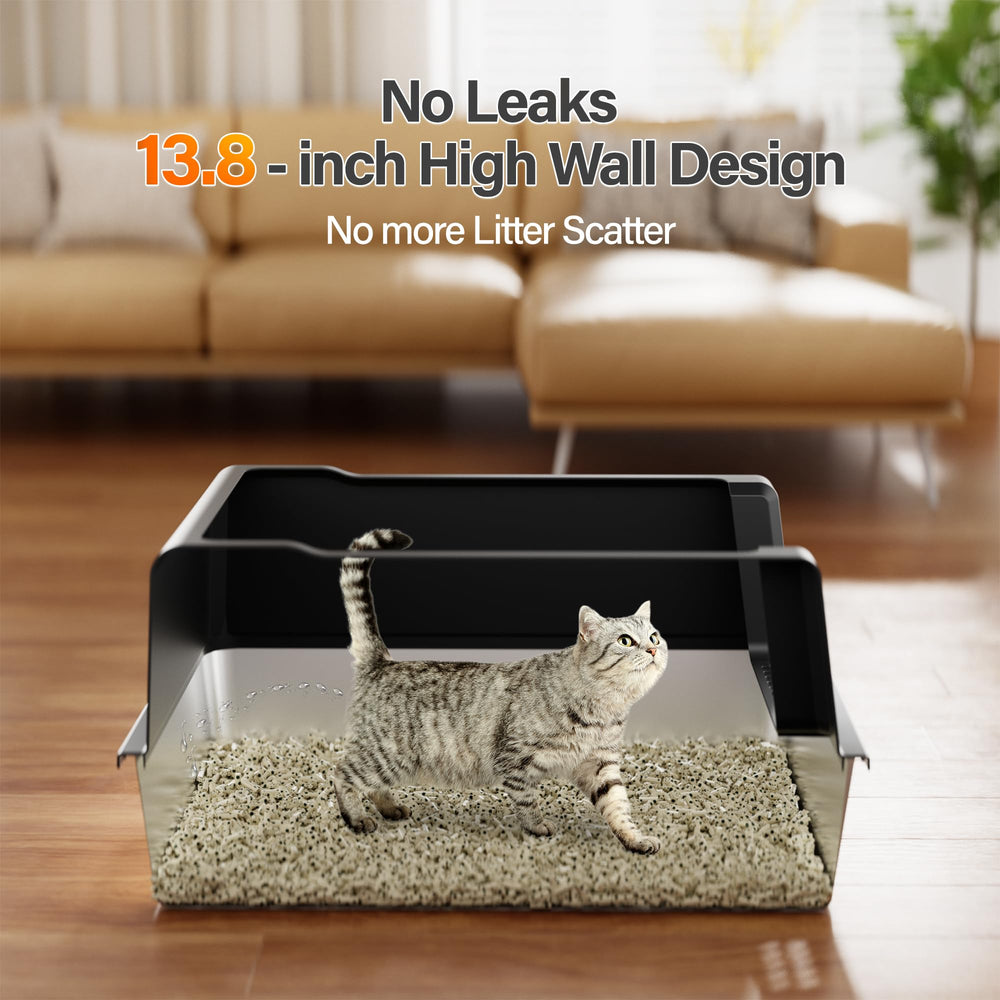 Amniau giant 28x20.5-inch interior fits big cats and multi-cat homes.