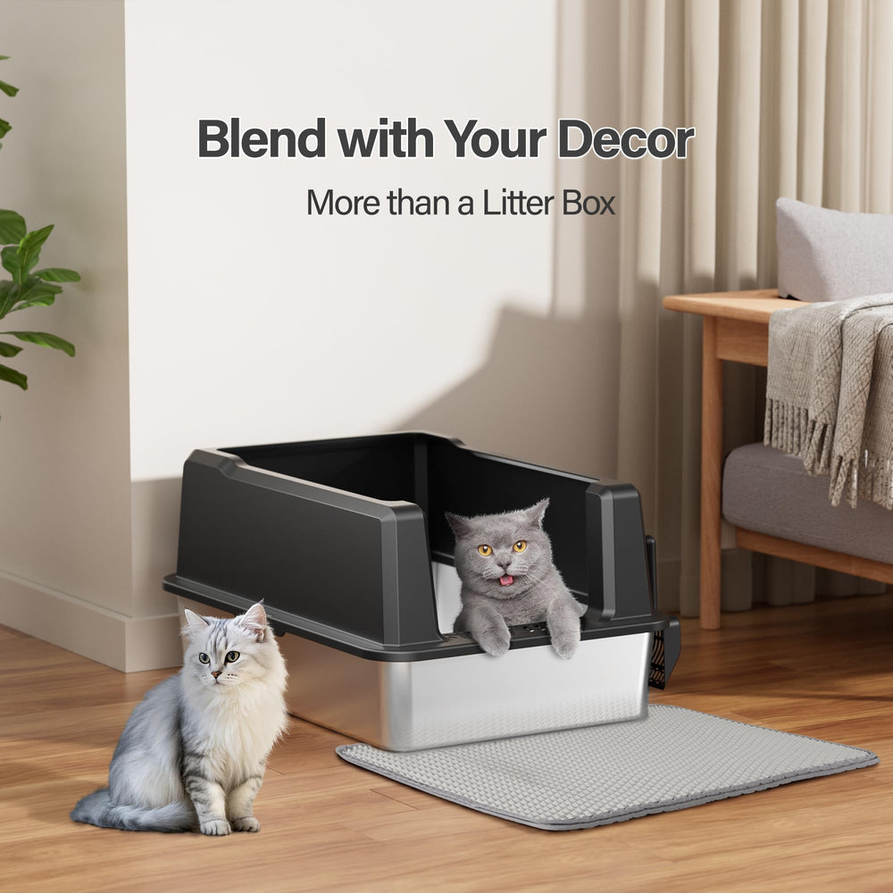 Amniau modern stainless-steel look blends with home decor.
