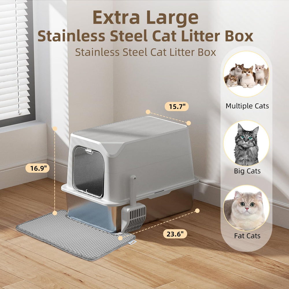 Amniau oversized box with 70-liter capacity accommodates large or multiple cats