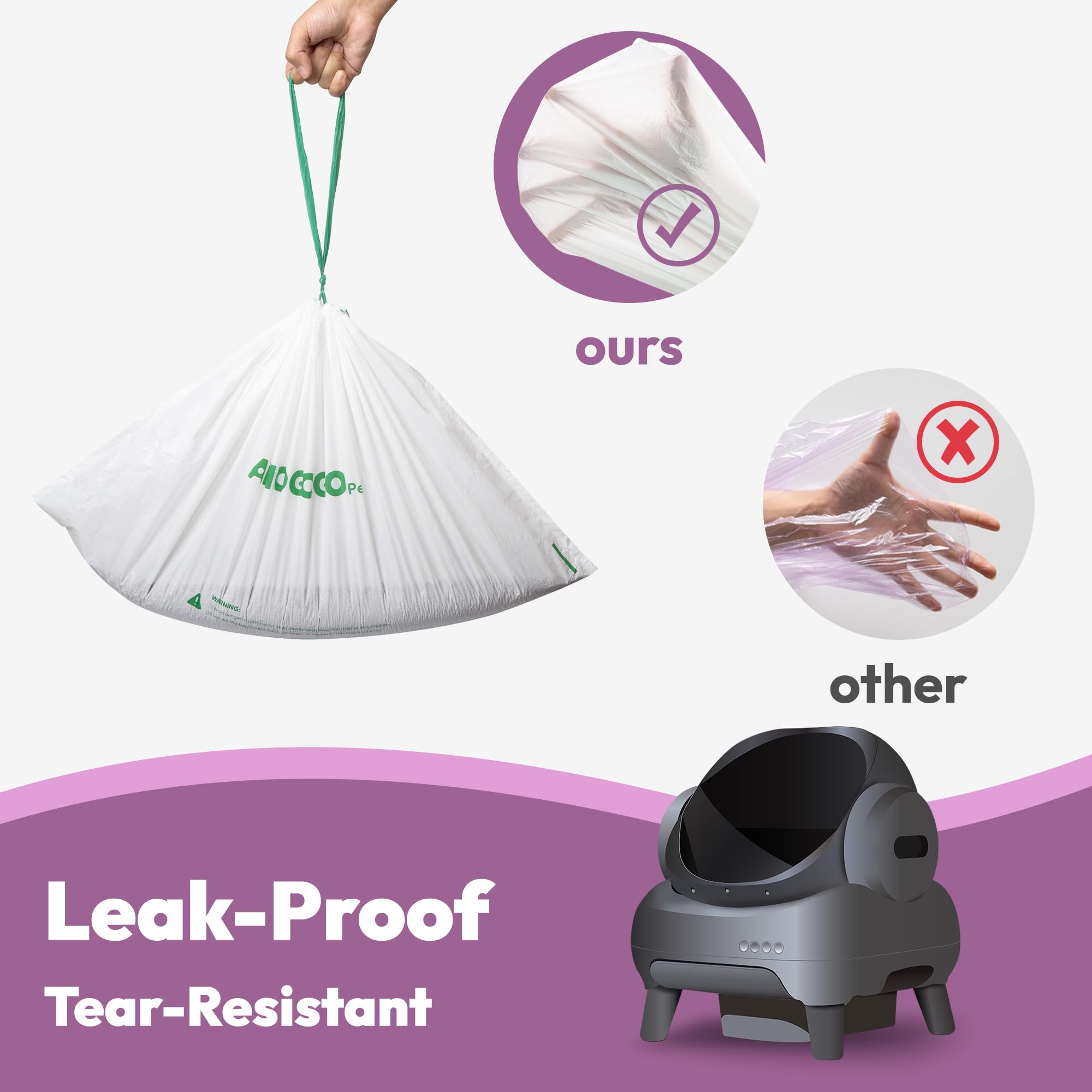 AMOGOGOPET drawstring closure enables quick wrap and seal.