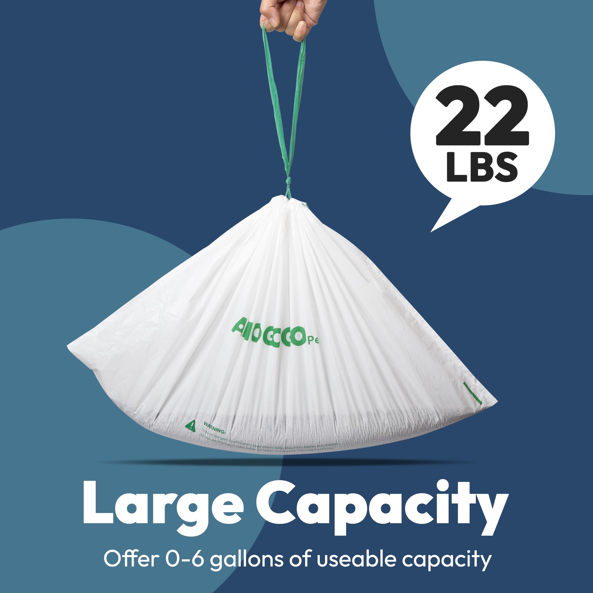 AMOGOGOPET large capacity 11 gallon bags simplify disposal.