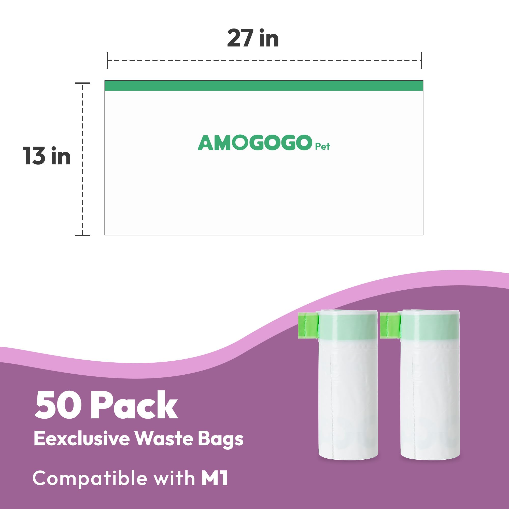 AMOGOGOPET HDPE bags seal odors and prevent leaks.