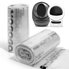 AMOGOGOPET waste bags showing compatibility with Litter Robot 4/5/3 for clean changes
