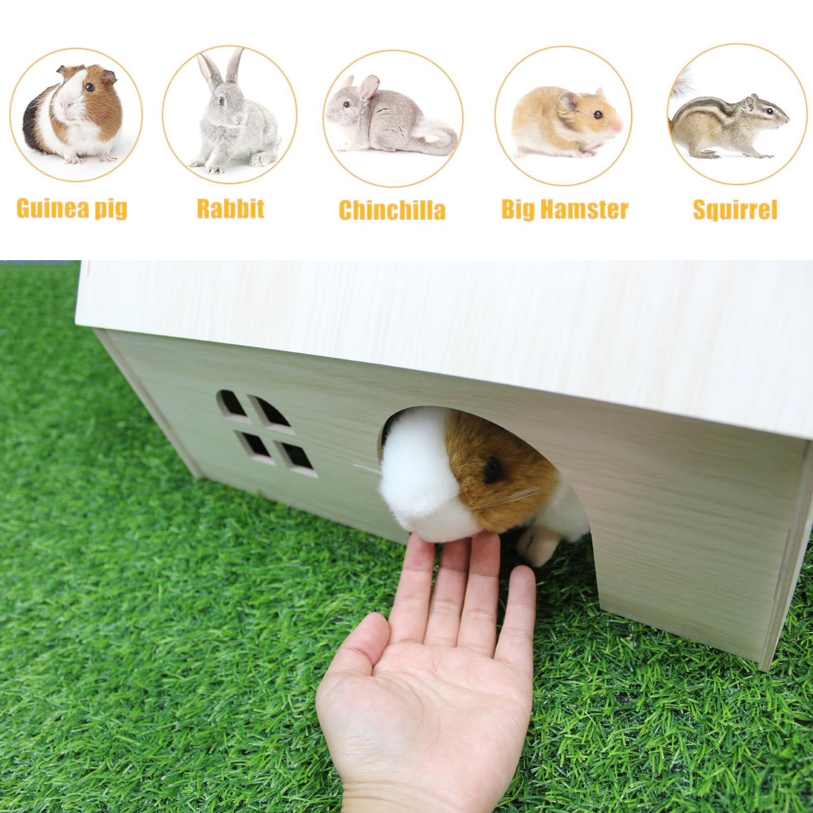 Amonk Guinea Pig Hideout roof detail with accessible opening for cleaning
