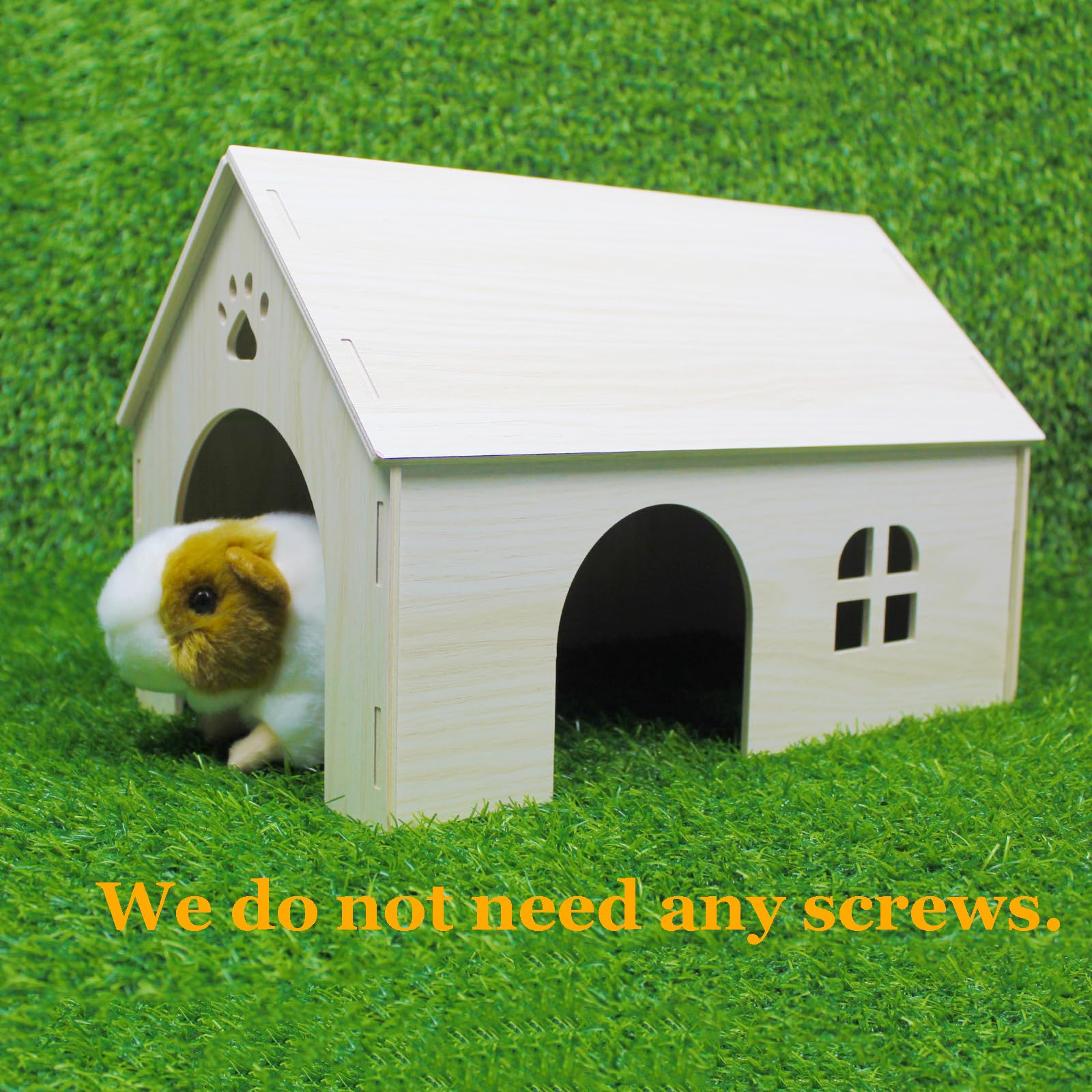 Amonk Guinea Pig Hideout natural wood texture adds warm aesthetics