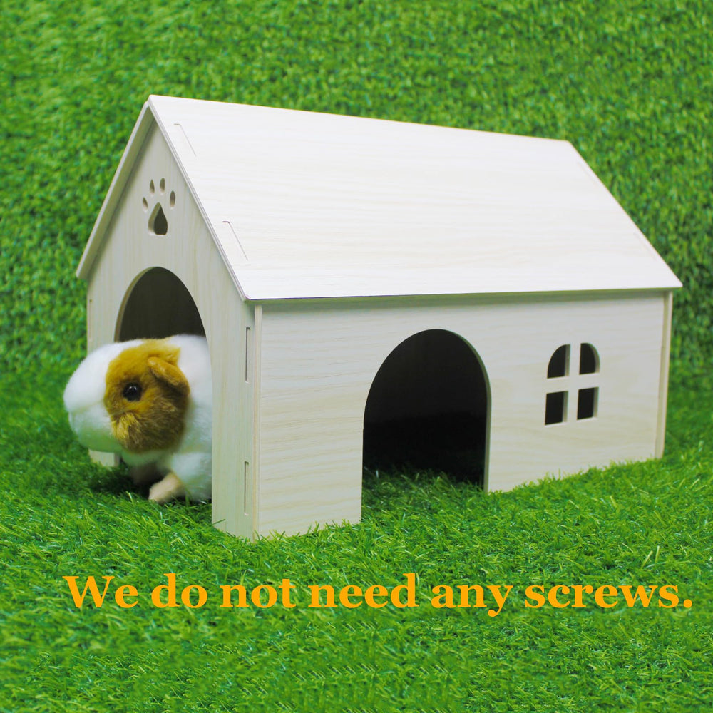 Amonk Guinea Pig Hideout natural wood texture adds warm aesthetics