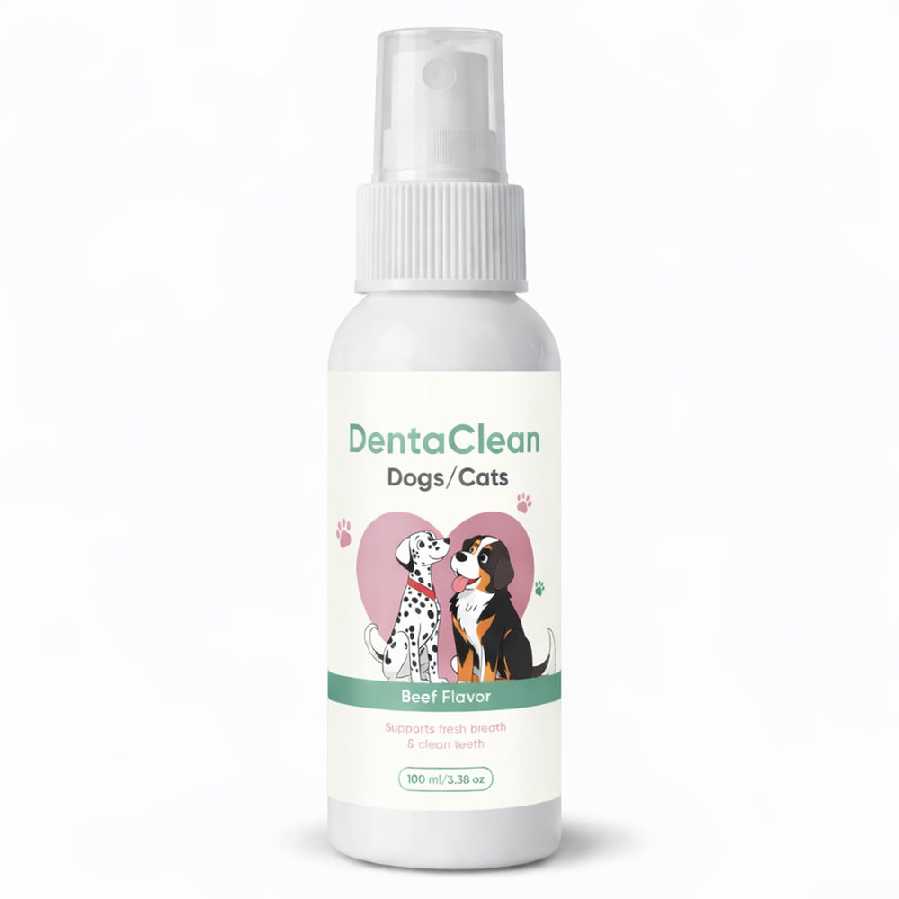 AMOQUCT Dentaclean bottle for dogs and cats promotes fresher breath and cleaner teeth.