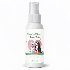 AMOQUCT Dentaclean bottle for dogs and cats promotes fresher breath and cleaner teeth.