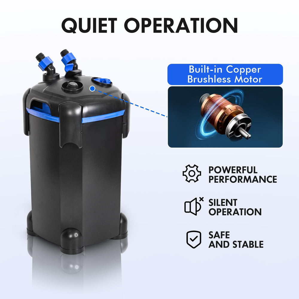 AMOSIJOY canister filter 180-day warranty signals dependable support.