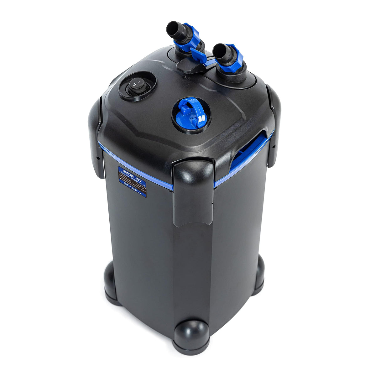 AMOSIJOY canister filter exterior for quiet, reliable filtration in home aquariums.