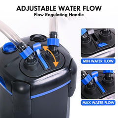 AMOSIJOY canister filter siphon nozzle simplifies setup with one-step priming.