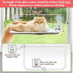 AMOSIJOY window perch suction cups mounted on glass ensure secure, stable installation.