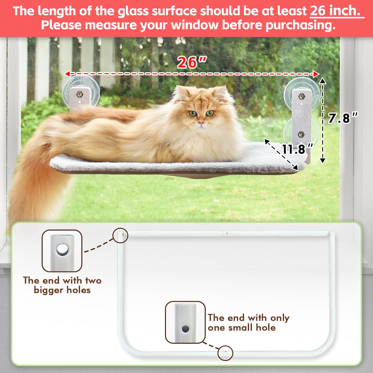 AMOSIJOY four-suction-cups mount ensures secure glass attachment for demanding windows