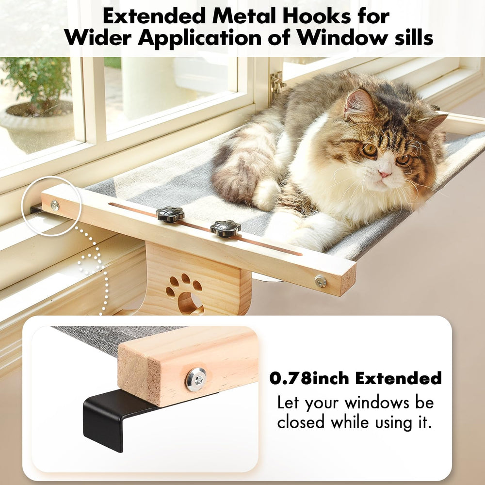 AMOSIJOY no-drilling window perch with sturdy hooks and supports