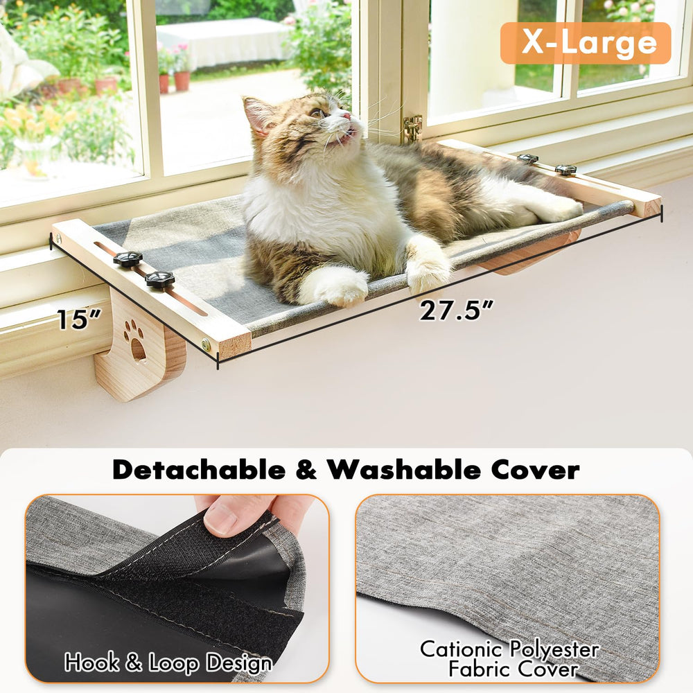 AMOSIJOY large-space window perch for full cat stretches