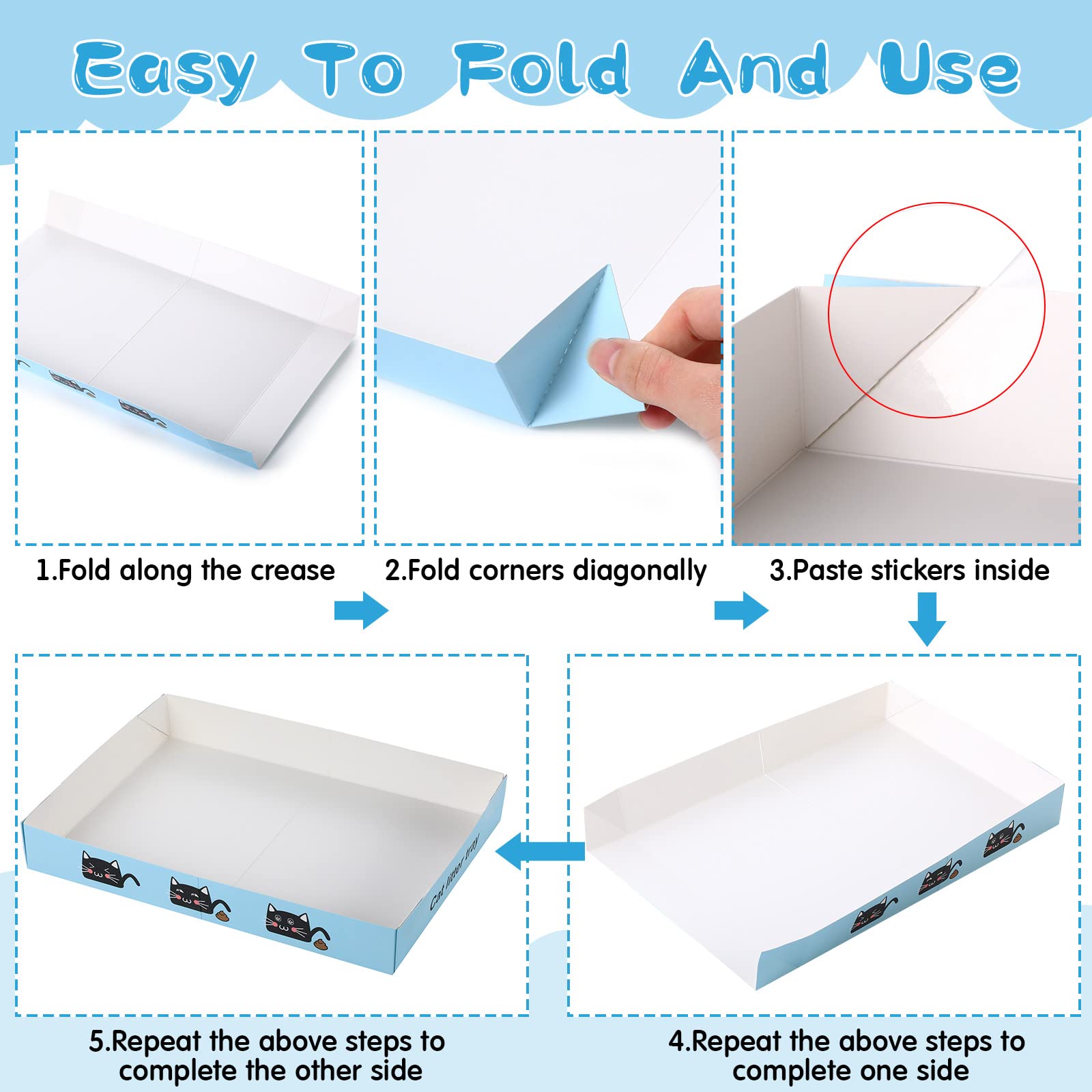Amyhill lightweight disposable litter box, ideal for travel or sharing.