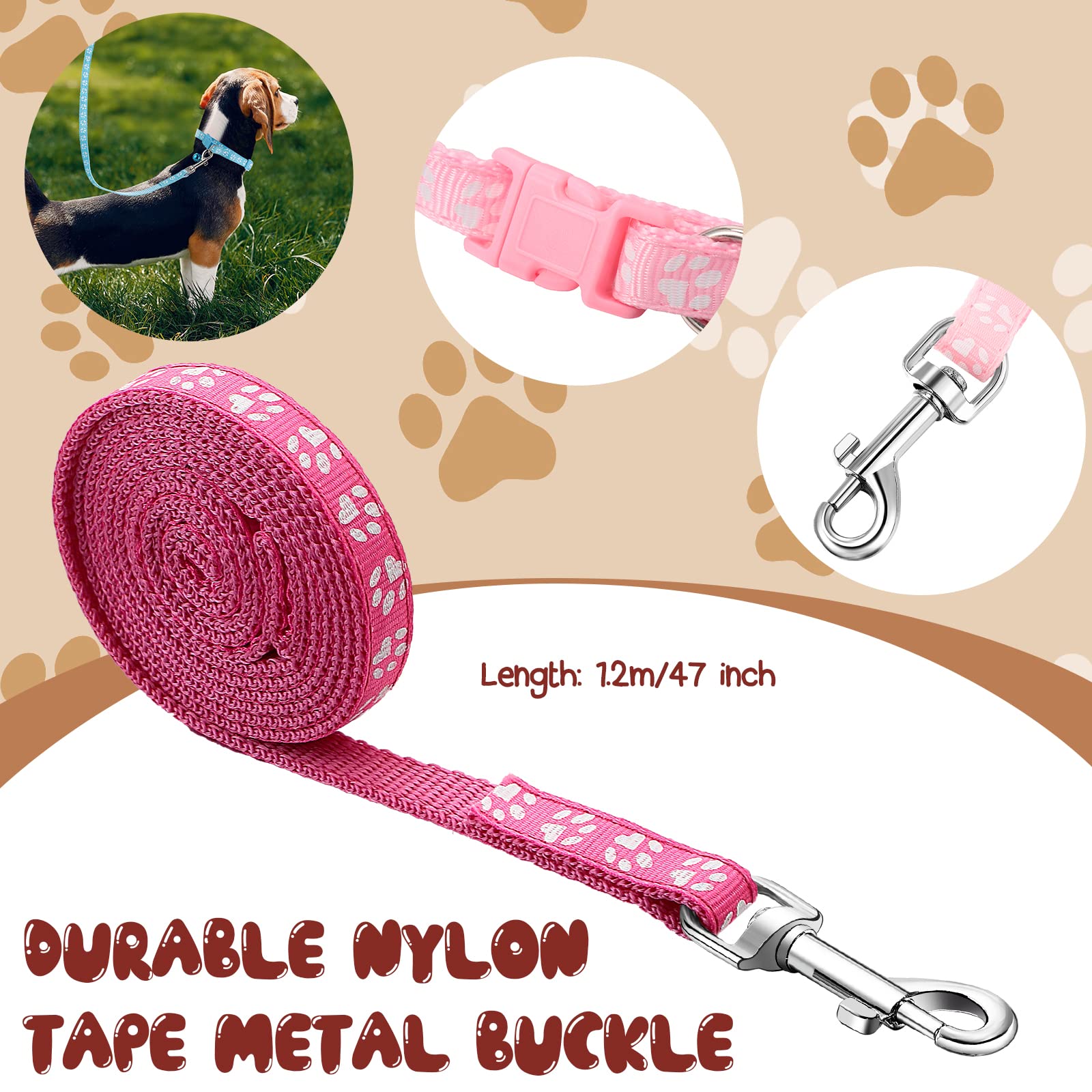 Amylove 47-inch leash provides ample reach for training and walking.