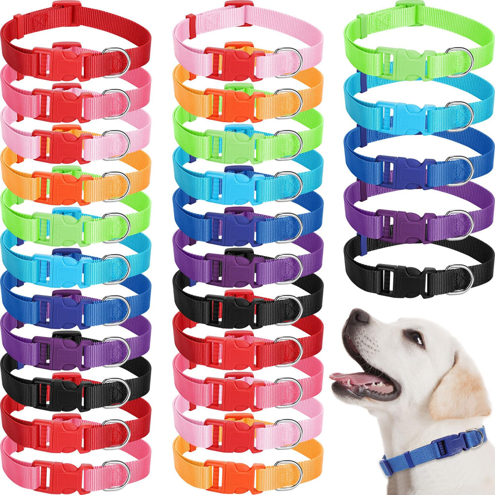 Amylove 27-piece dog collar pack in multiple colors for daily wear.