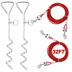 Amylove dog tie out cable 32ft for secure outdoor exploration.