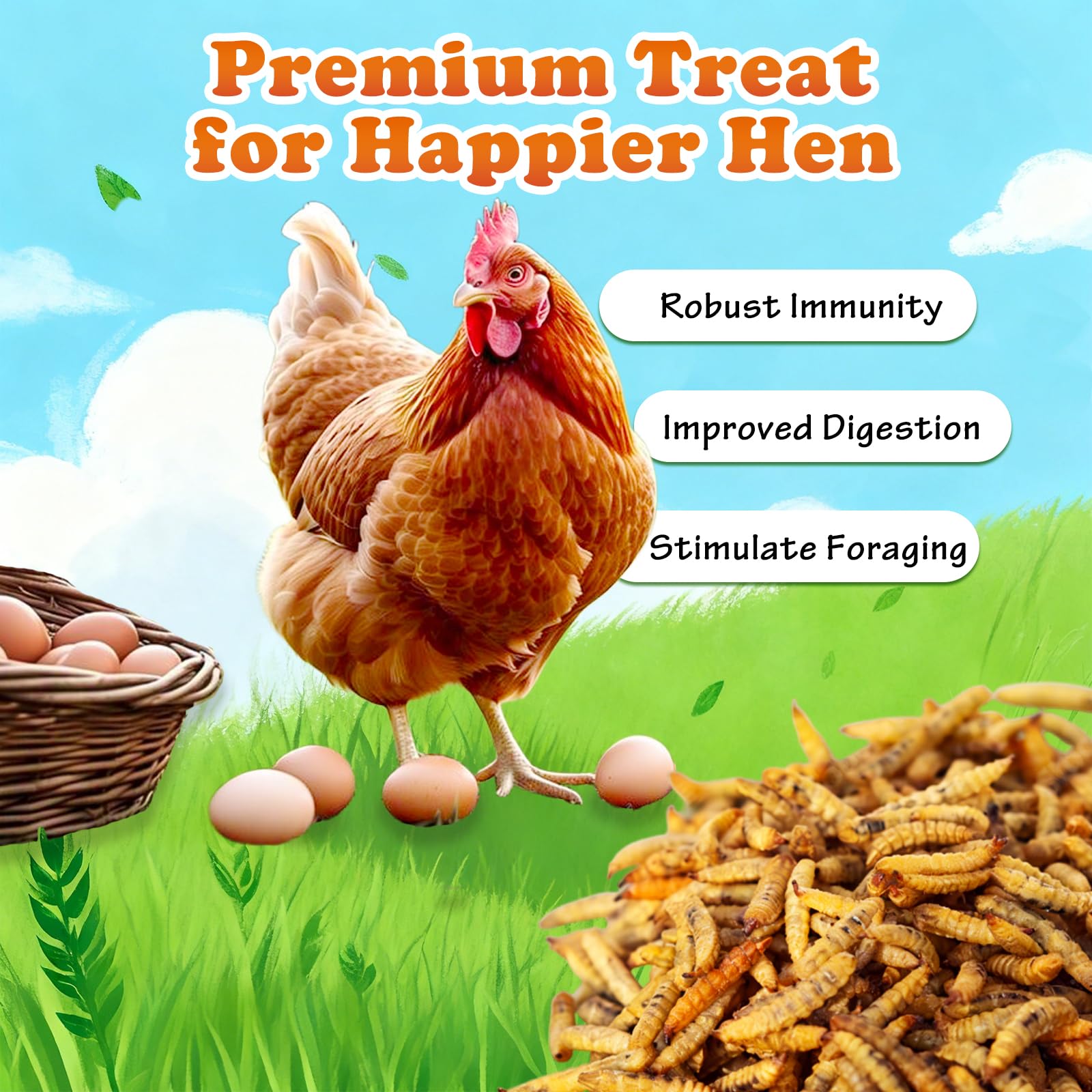 Amzey BSF larvae in bulk box, great value and long-lasting treats.