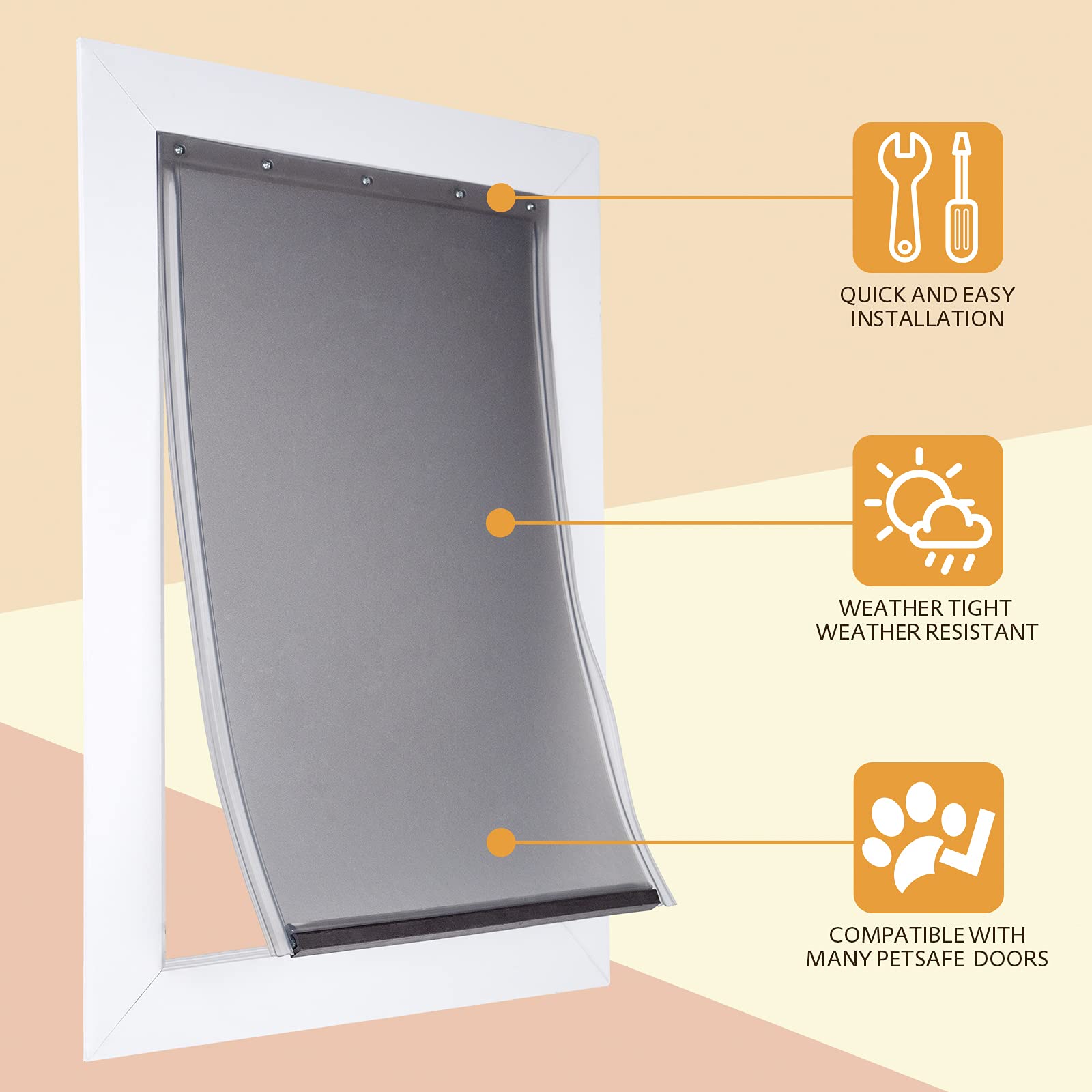 AMZOO wide opening flap showing large 10 1/8 by 16 7/8 inch panel