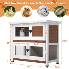 AMZOSS rabbit hutch with removable trays for easy cleaning and hygiene.