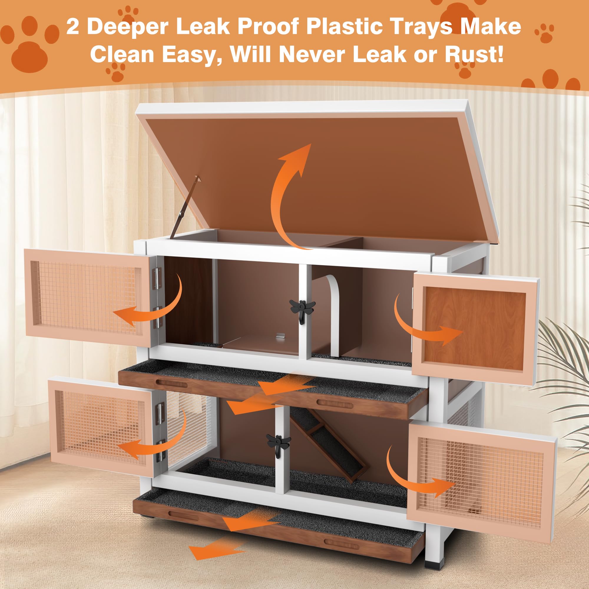 AMZOSS two-level layout supports multi-pet care and easy access.