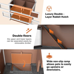AMZOSS rabbit hutch features waterproof asphalt roof for weather protection.