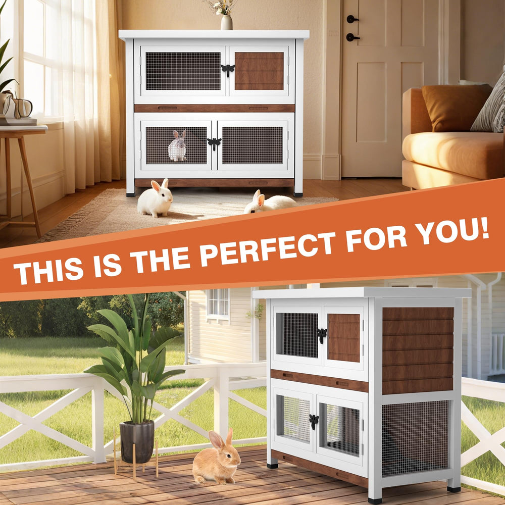 AMZOSS versatile small animal hutch suitable for indoor or outdoor use.