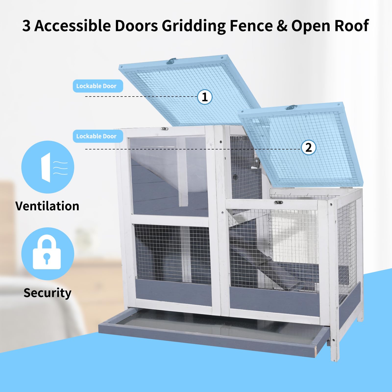 AMZOSS upper retreat and lower play area ideal for two small pets