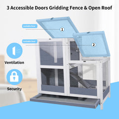AMZOSS upper retreat and lower play area ideal for two small pets