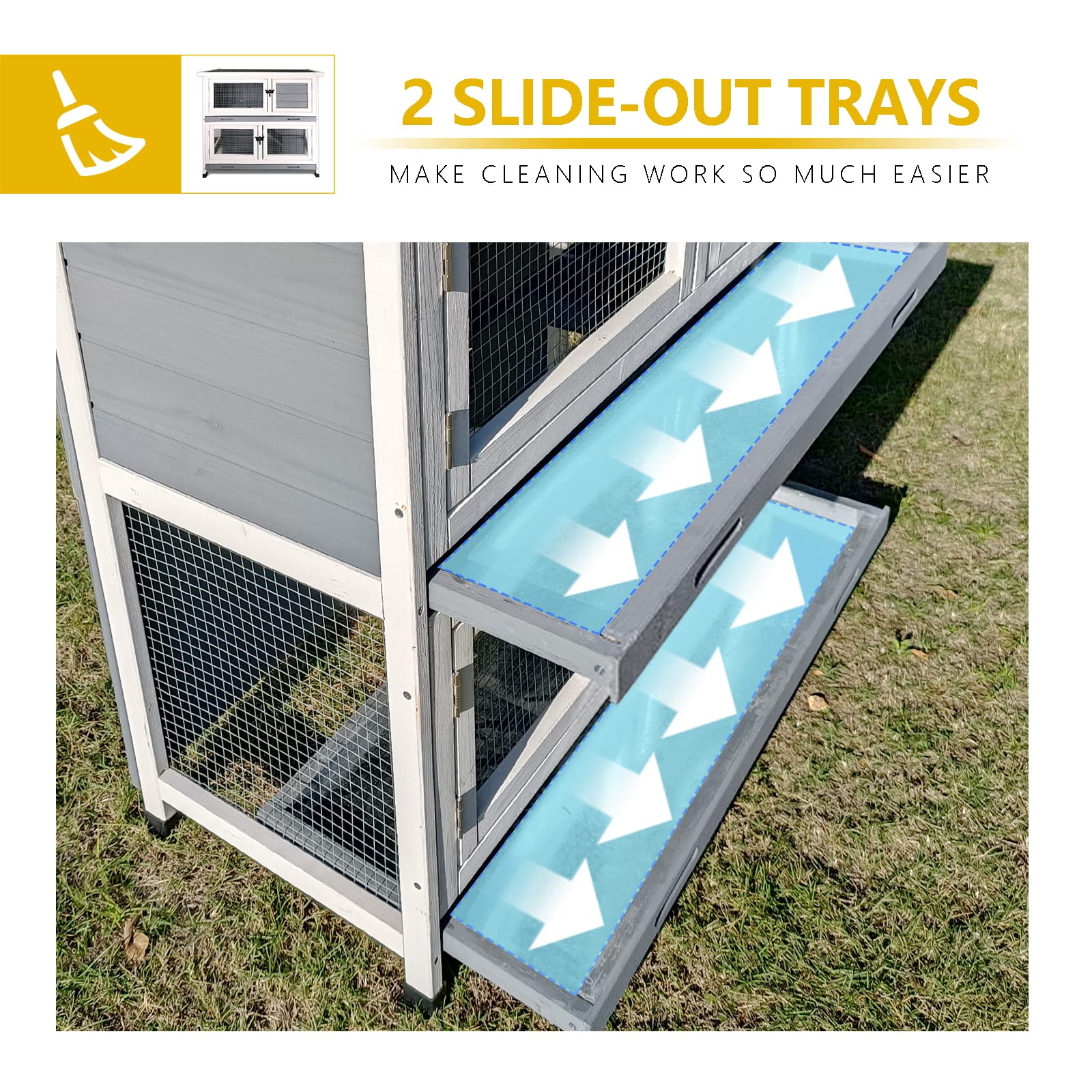 AMZOSS waterproof roof on durable wood pet home.