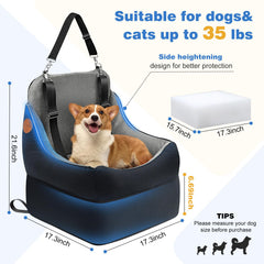 Amztrip Elevated Dog Seat Seamless-Interior reduces leg snag risk during trips.