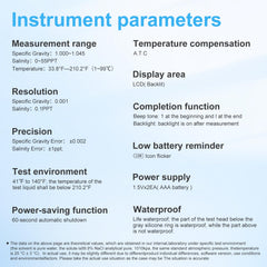 Anbachi Digital Salinity Meter specific-gravity demonstrates precise SG measurement for hobbyists.