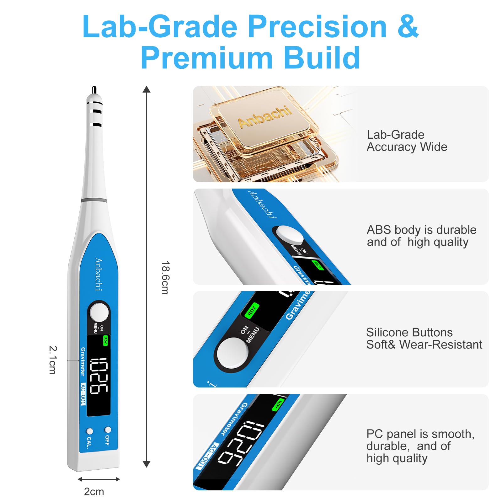 Anbachi Digital Salinity Meter temperature focus communicates accurate °C readings for tanks.